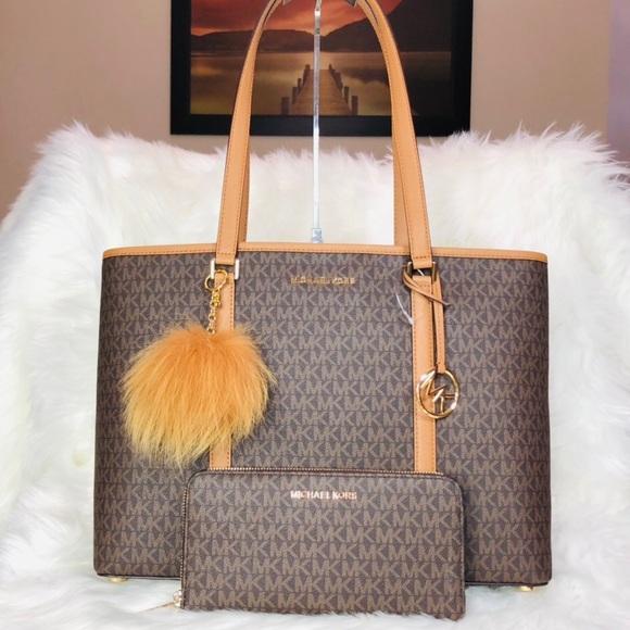 Michael Kors Handbags - 3PCS Michael Kors Large Sady Tote Wallet Charms